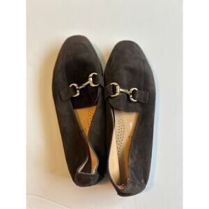 Joie Brown Leather Loafer with Gold Accent Size 8